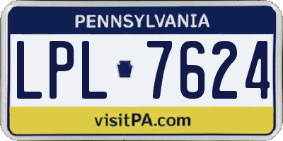 PA license plate LPL7624