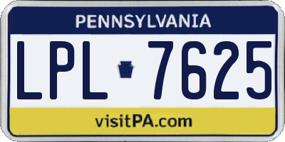 PA license plate LPL7625