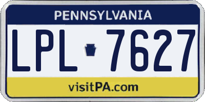 PA license plate LPL7627