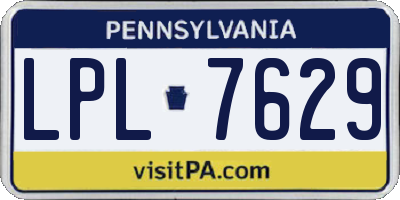 PA license plate LPL7629