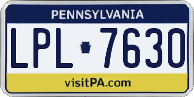 PA license plate LPL7630