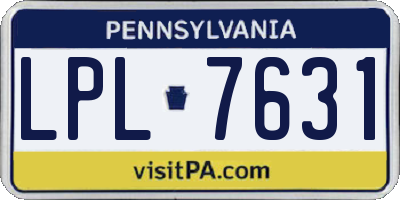 PA license plate LPL7631