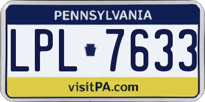 PA license plate LPL7633