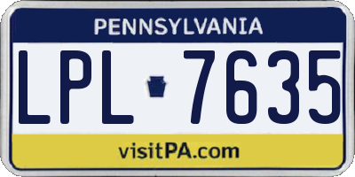 PA license plate LPL7635