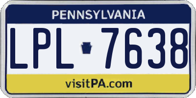 PA license plate LPL7638