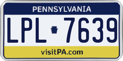 PA license plate LPL7639