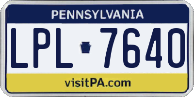 PA license plate LPL7640