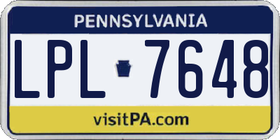 PA license plate LPL7648