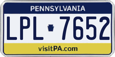 PA license plate LPL7652