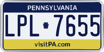 PA license plate LPL7655