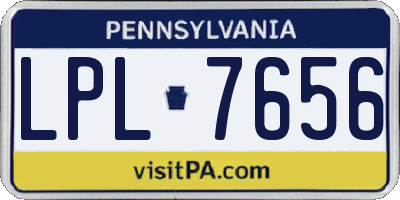 PA license plate LPL7656