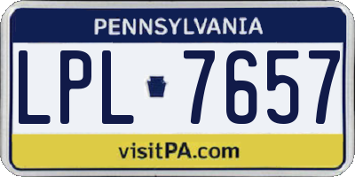 PA license plate LPL7657