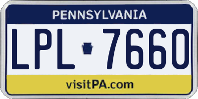 PA license plate LPL7660