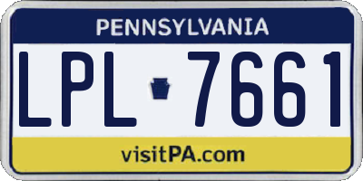 PA license plate LPL7661
