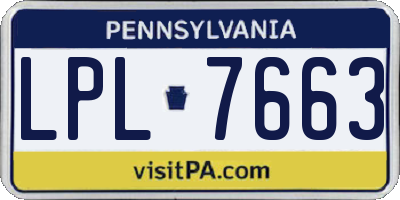 PA license plate LPL7663