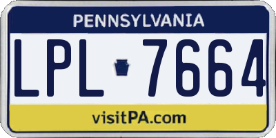 PA license plate LPL7664