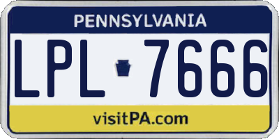 PA license plate LPL7666