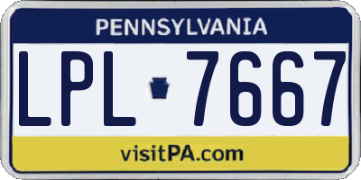 PA license plate LPL7667