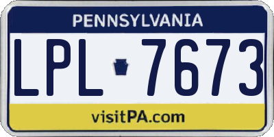 PA license plate LPL7673