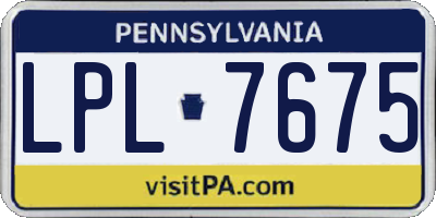 PA license plate LPL7675