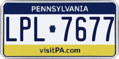 PA license plate LPL7677