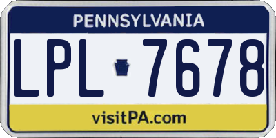 PA license plate LPL7678