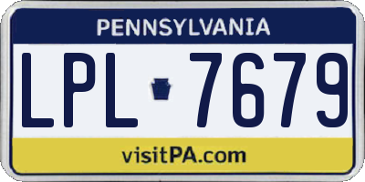 PA license plate LPL7679