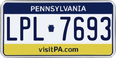 PA license plate LPL7693