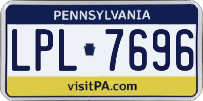PA license plate LPL7696