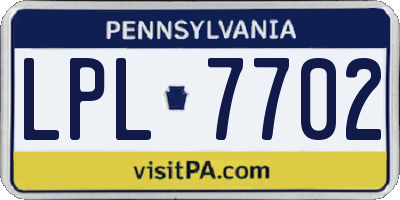 PA license plate LPL7702