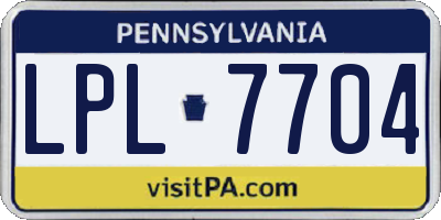 PA license plate LPL7704