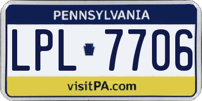 PA license plate LPL7706