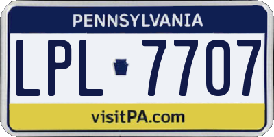 PA license plate LPL7707