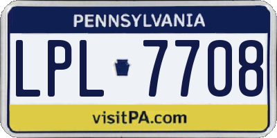 PA license plate LPL7708