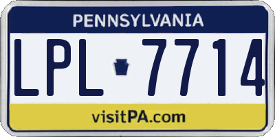 PA license plate LPL7714