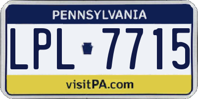 PA license plate LPL7715
