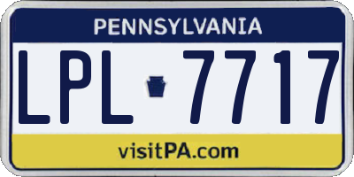 PA license plate LPL7717