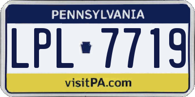 PA license plate LPL7719