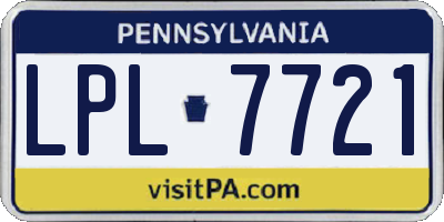 PA license plate LPL7721