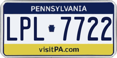 PA license plate LPL7722