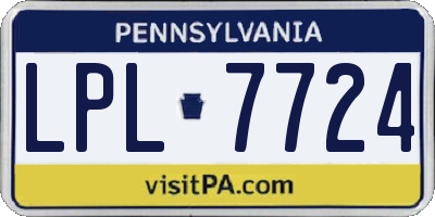 PA license plate LPL7724