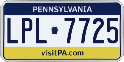 PA license plate LPL7725
