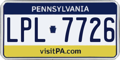 PA license plate LPL7726