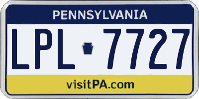 PA license plate LPL7727