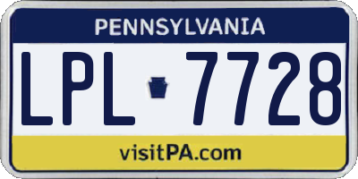 PA license plate LPL7728