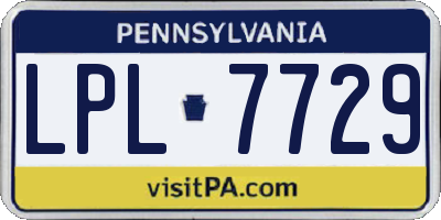 PA license plate LPL7729