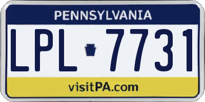 PA license plate LPL7731