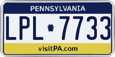 PA license plate LPL7733
