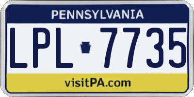PA license plate LPL7735