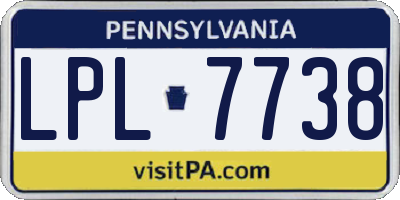 PA license plate LPL7738